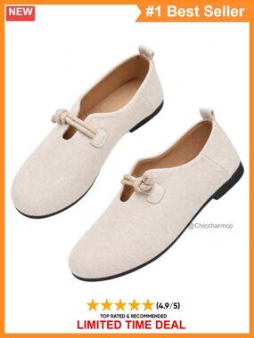 Womens Mary Jane Ballet Flats Low Wedge Round Toe Faux Suede Dress Shoes
